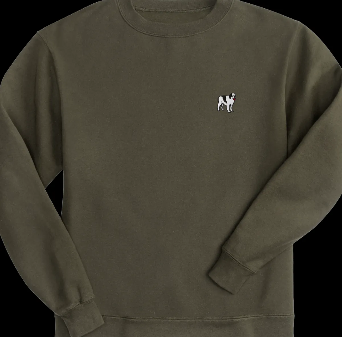 Big Dogs French Terry Fleece Embroidered Crew- Medium